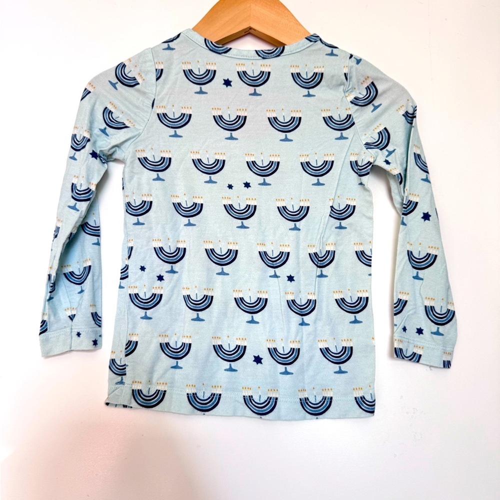 Pink Chicken Kids 2 Piece Pajama Hanukkah Menorah‎ Blue 2Y BAMBOO Organic